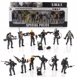 Figurky policajtov zo špeciálnych jednotiek SWAT s príslušenstvom - hračka pre chlapca